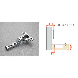 Charniere Salice Mini A Tourillons Porte Rentrante Sans Embase - Ref.